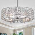Julian Chrome 28 Inch 6 Light Fandelier Lighted Ceiling Fan