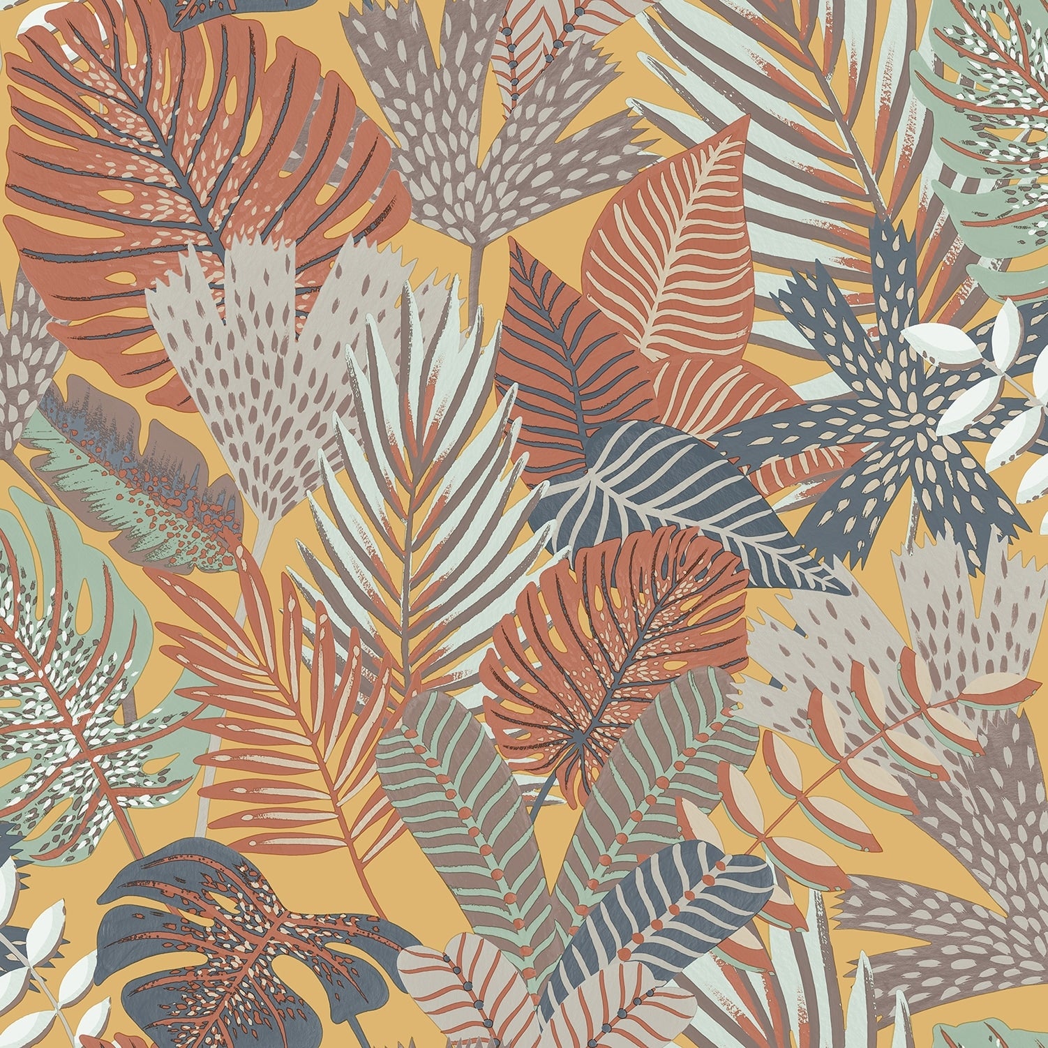 Jungle Canopy Navy Peel Stick Wallpaper