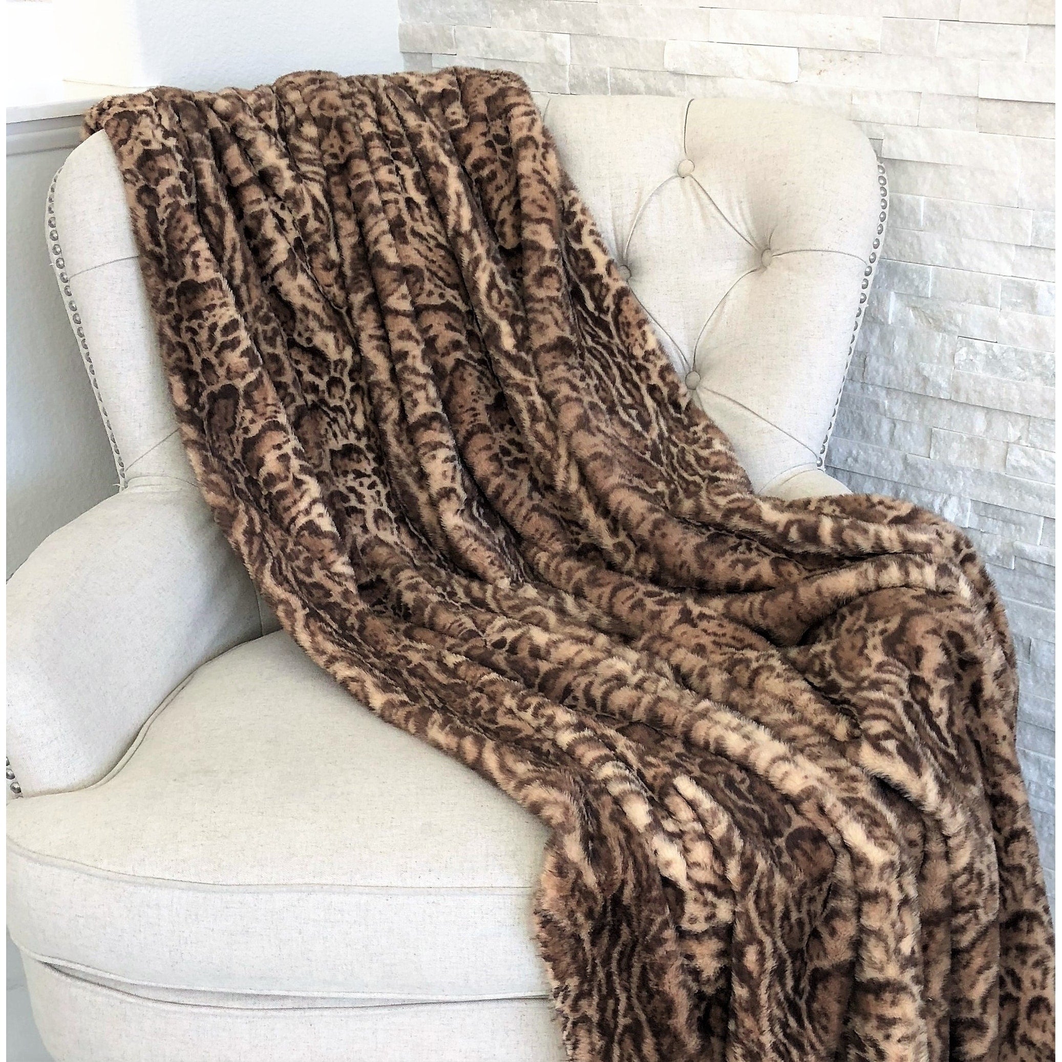 Jungle Cat Faux Fur Luxury Throw Throw 36W X 60L
