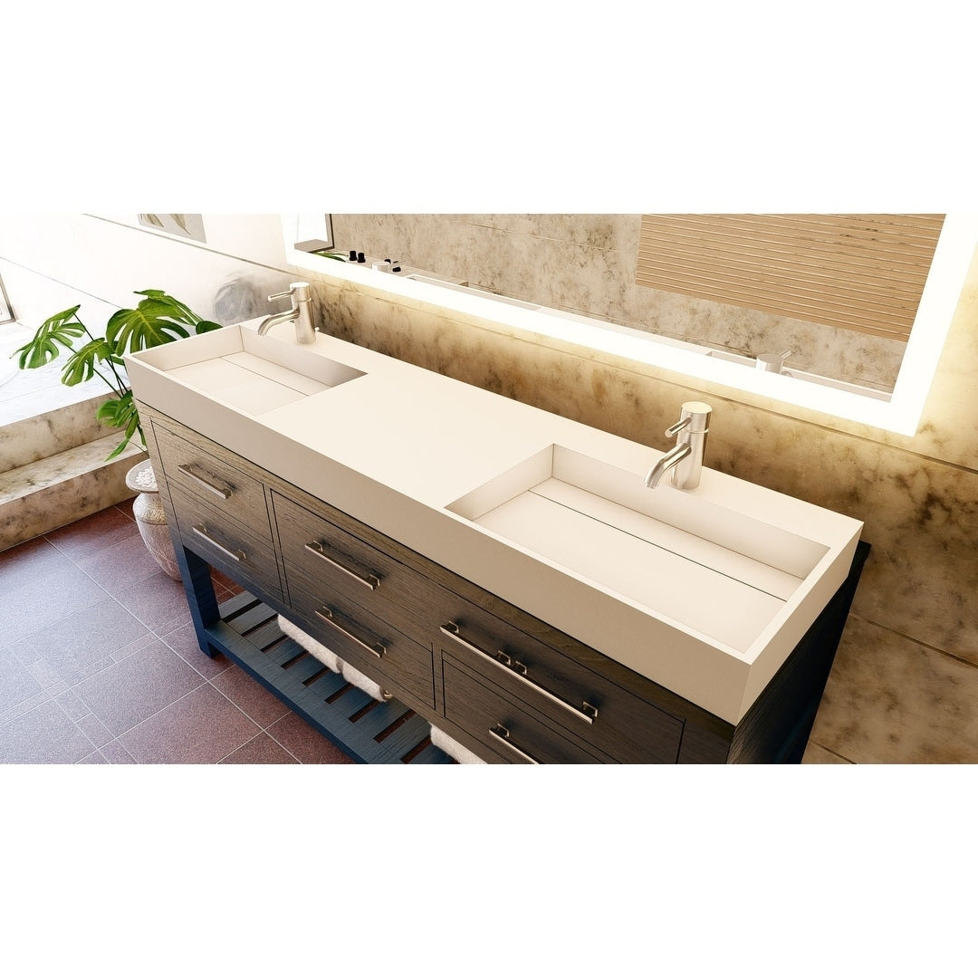 Juniper 72 Solid Surface Bathroom Vanity Top