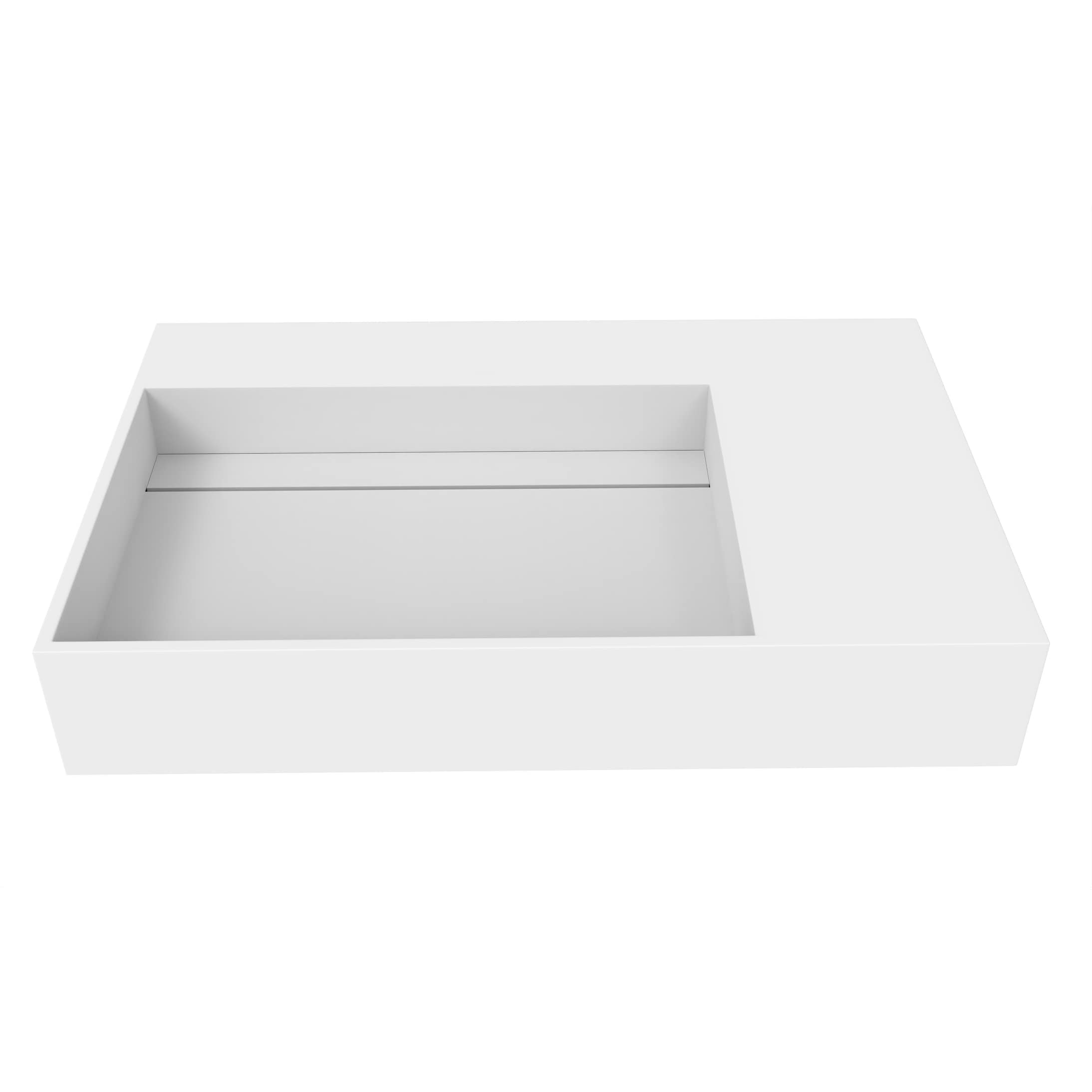 Juniper 36 Solid Surface Wall Mounted Sink Right Basin