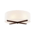 Justice Design Acryluxe Crossbar 18 Inch Close To Ceiling Drum With Opal Acrylic