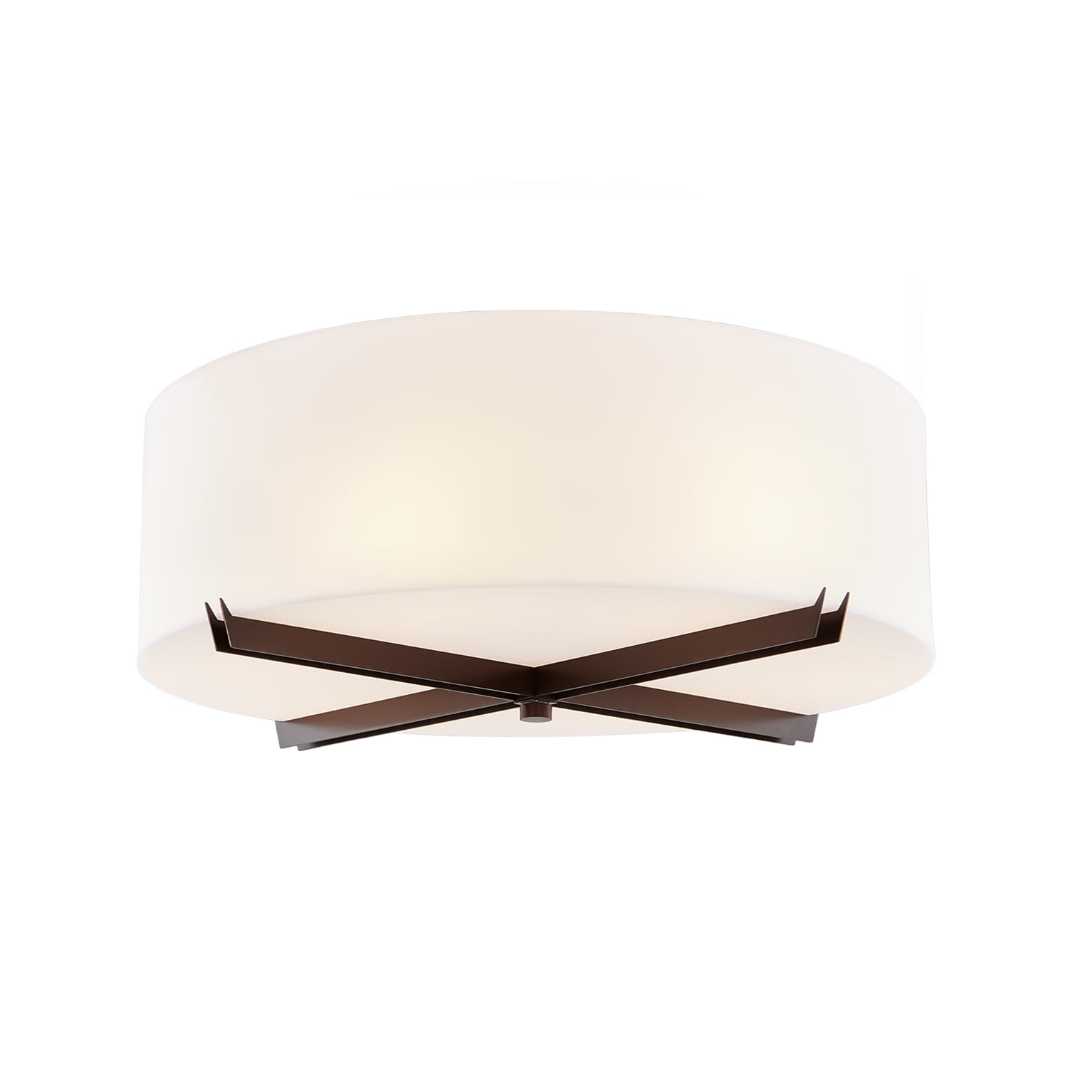 Justice Design Acryluxe Crossbar 18 Inch Close To Ceiling Drum With Opal Acrylic