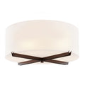 Justice Design Acryluxe Crossbar 24 Inch Close To Ceiling Drum With Opal Acrylic