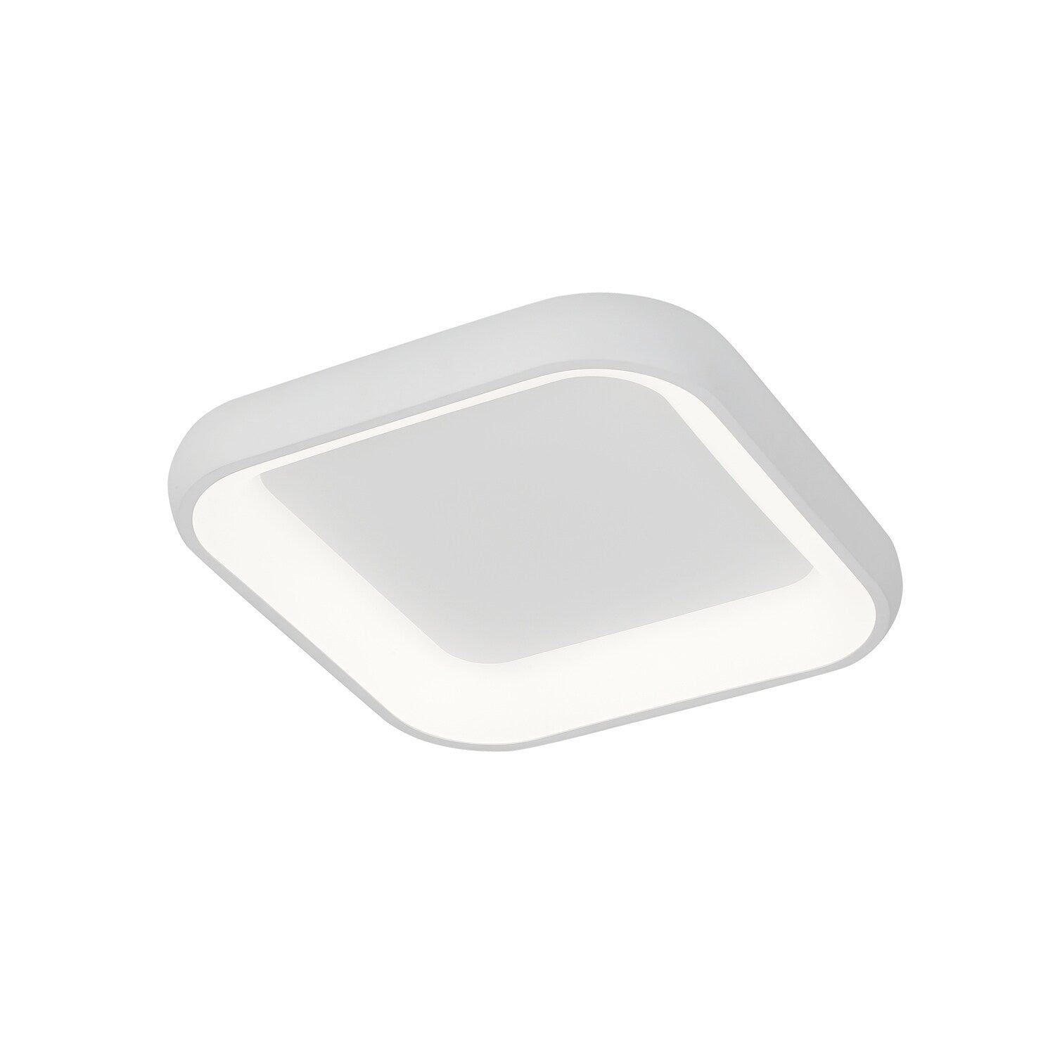 Justice Design Acryluxe Polaris 19 Inch Matt White Square Led Flush Mount With Opal Acrylic