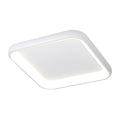 Justice Design Acryluxe Polaris 25 Inch Matt White Square Led Flush Mount With Opal Acrylic