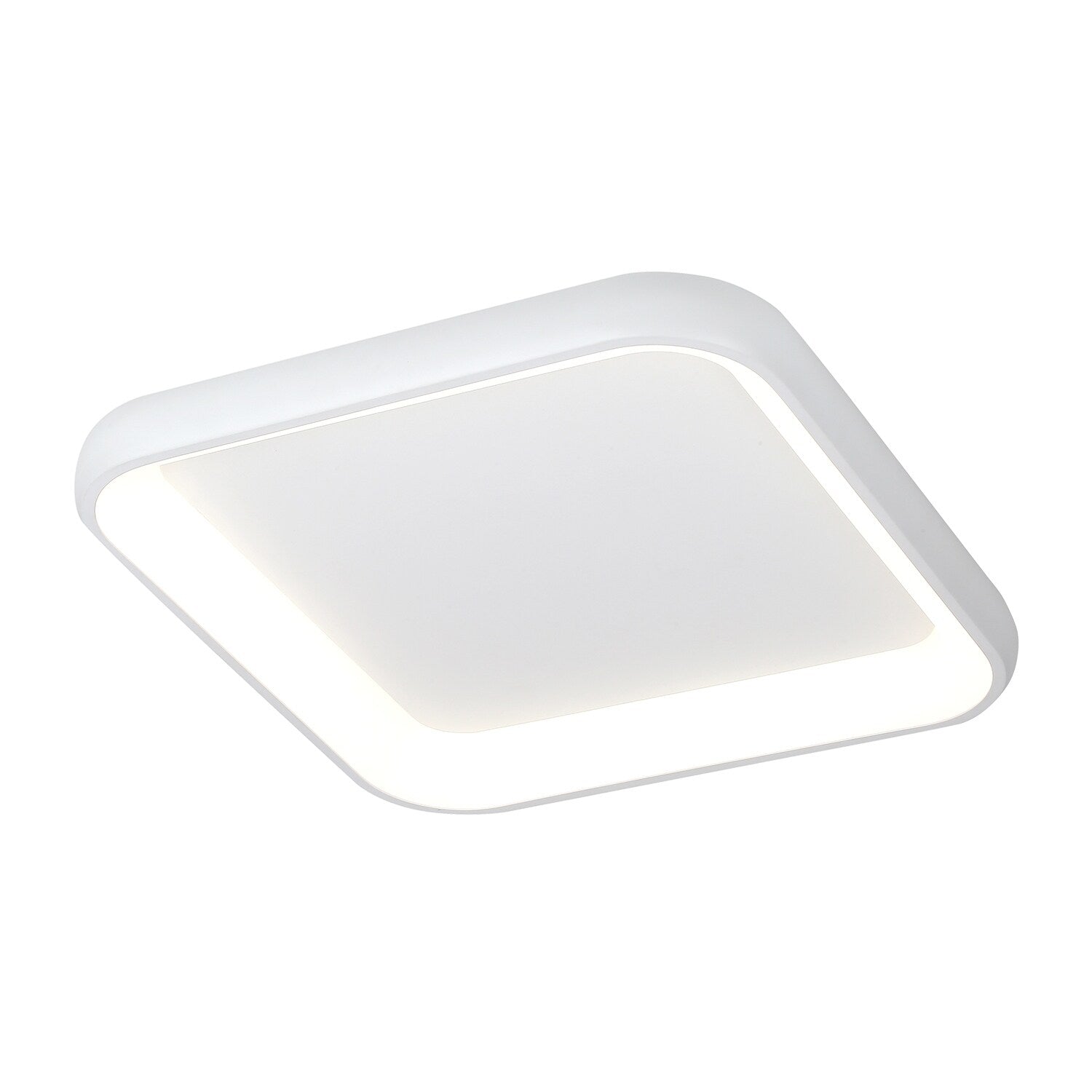 Justice Design Acryluxe Polaris 25 Inch Matt White Square Led Flush Mount With Opal Acrylic