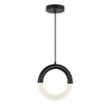 Justice Design Acryluxe Revolve 11 Inch Matte Black Led Pendant With Frosted Acrylic