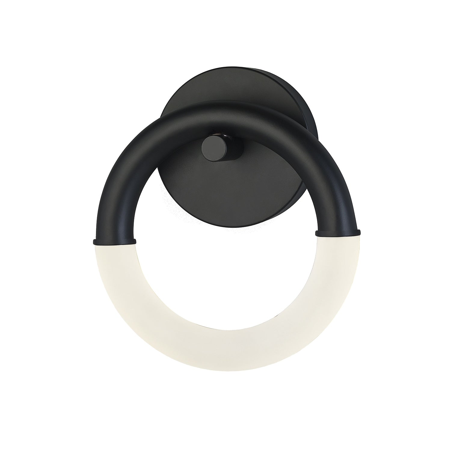 Justice Design Acryluxe Revolve Ada Matte Black Led Wall Sconce With Frosted Acrylic