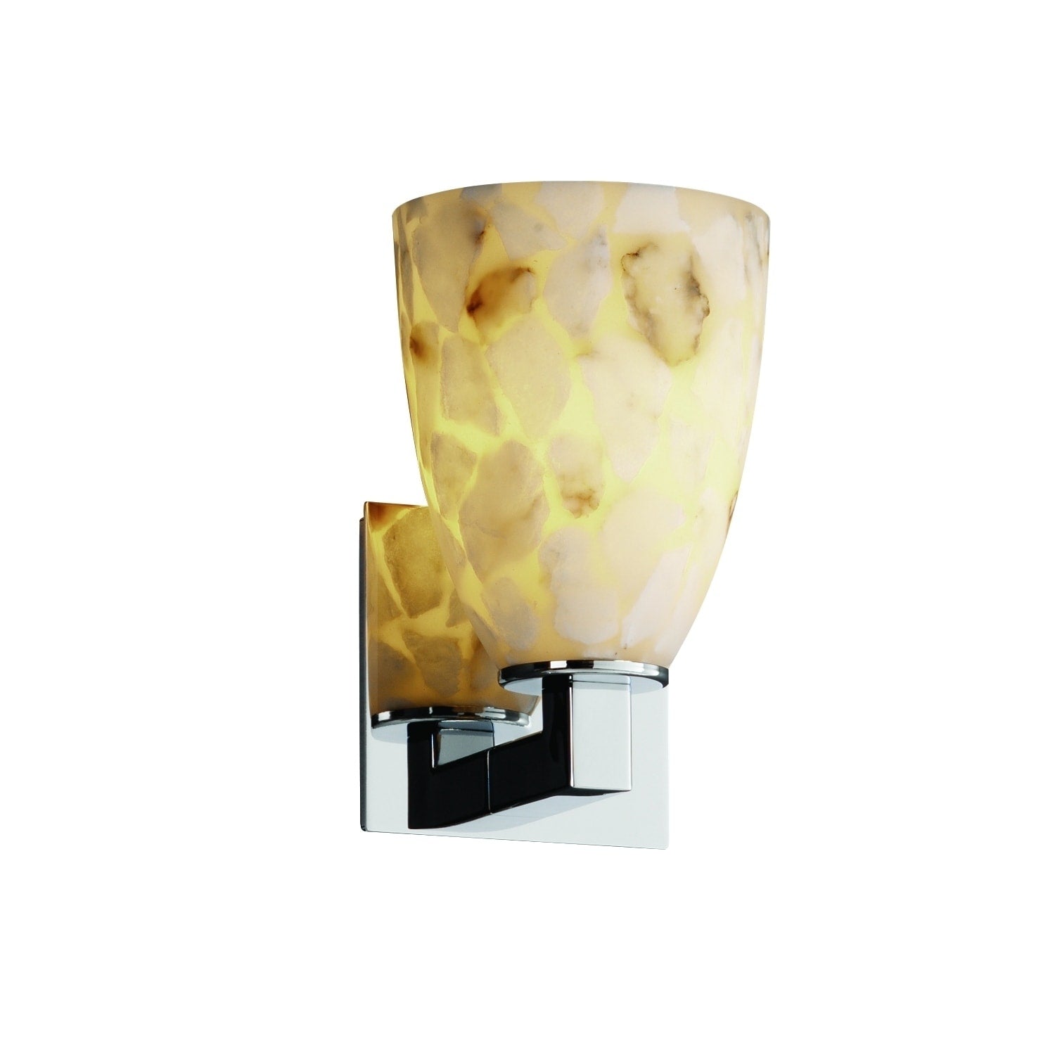Justice Design Alabaster Rocks Modular Polished Chrome Wall Sconce Silver