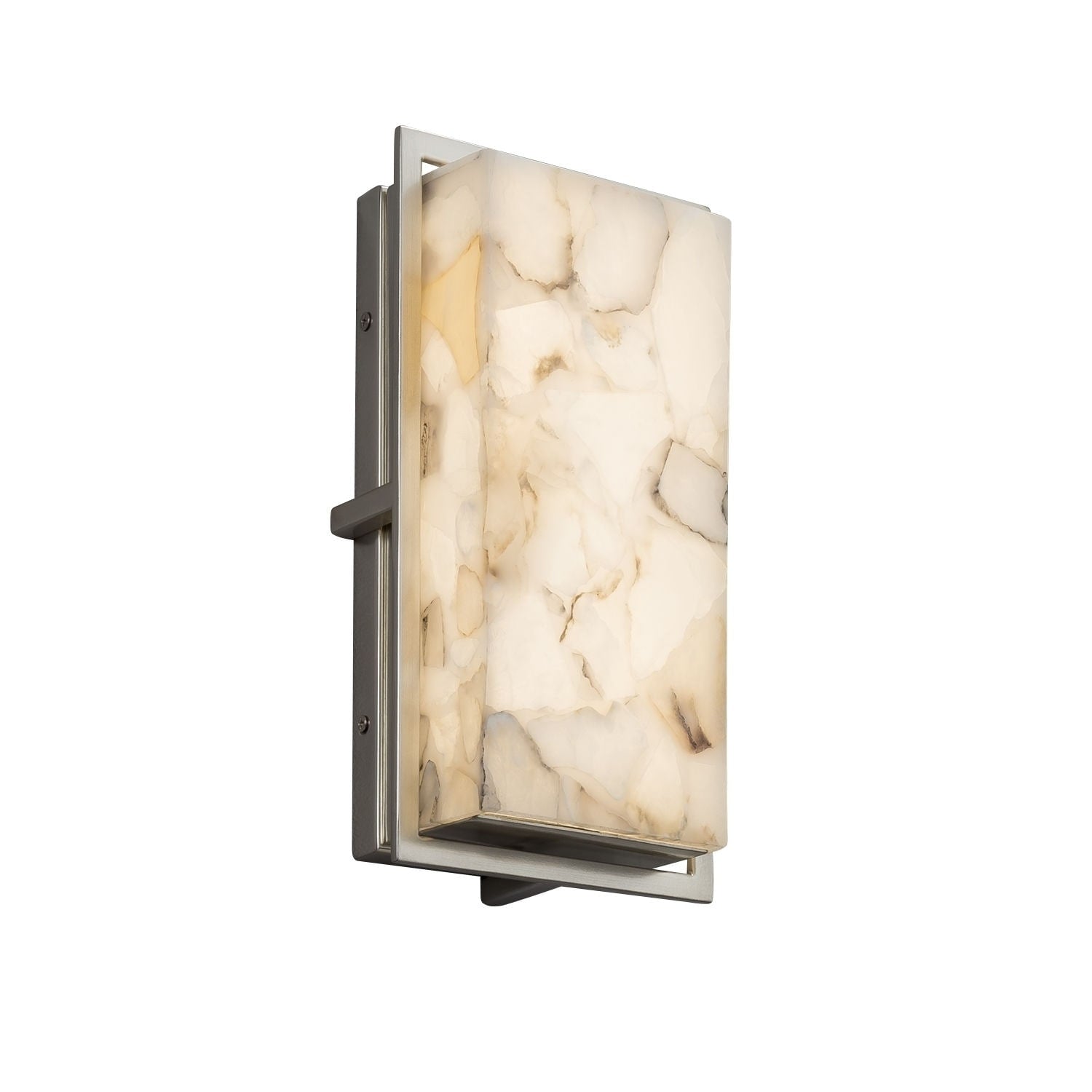 Justice Design Group Alabaster Rocks Avalon Brushed Nickel Ada Small Outdoor Wall Sconce