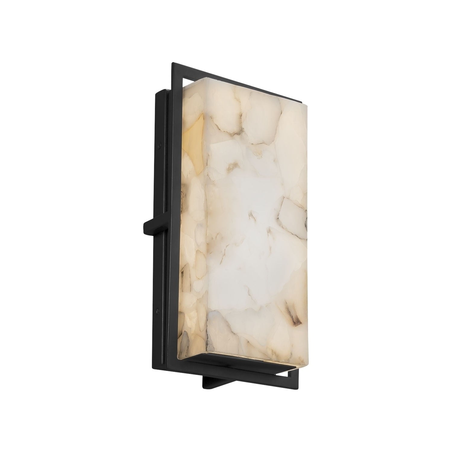 Justice Design Group Alabaster Rocks Avalon Matte Black Ada Small Outdoor Wall Sconce