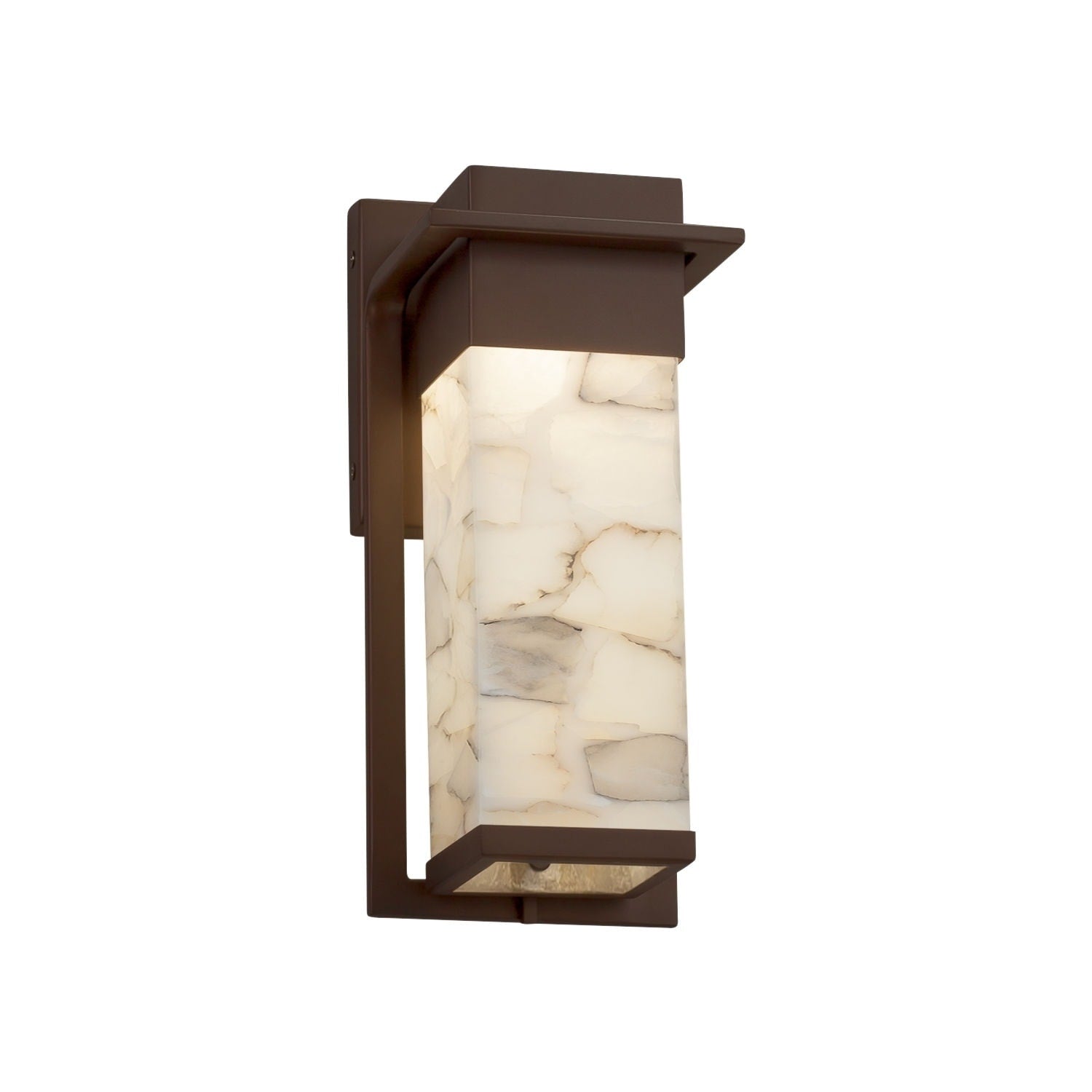 Justice Design Group Alabaster Rocks Pacific Dark Bronze Small Outdoor Led Wall Sconce