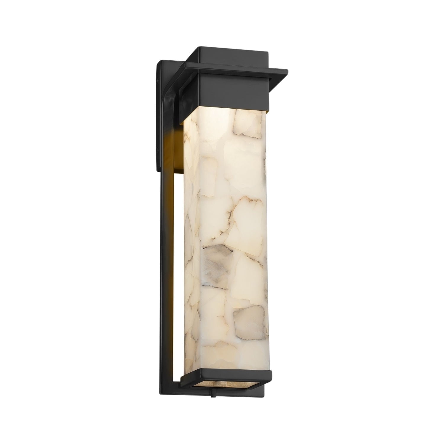 Justice Design Group Alabaster Rocks Pacific Matte Black Large Outdoor Led Wall Sconce