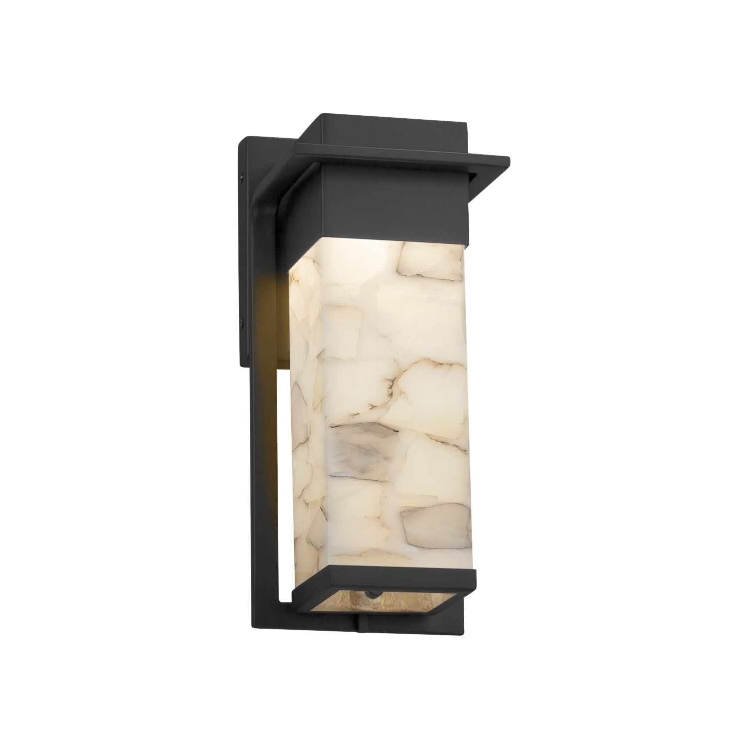 Justice Design Group Alabaster Rocks Pacific Matte Black Small Outdoor Led Wall Sconce