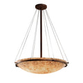 Justice Design Alabaster Rocks Ring Dark Bronze 8 Light Pendant Alabaster Rocks Round Bowl Shade