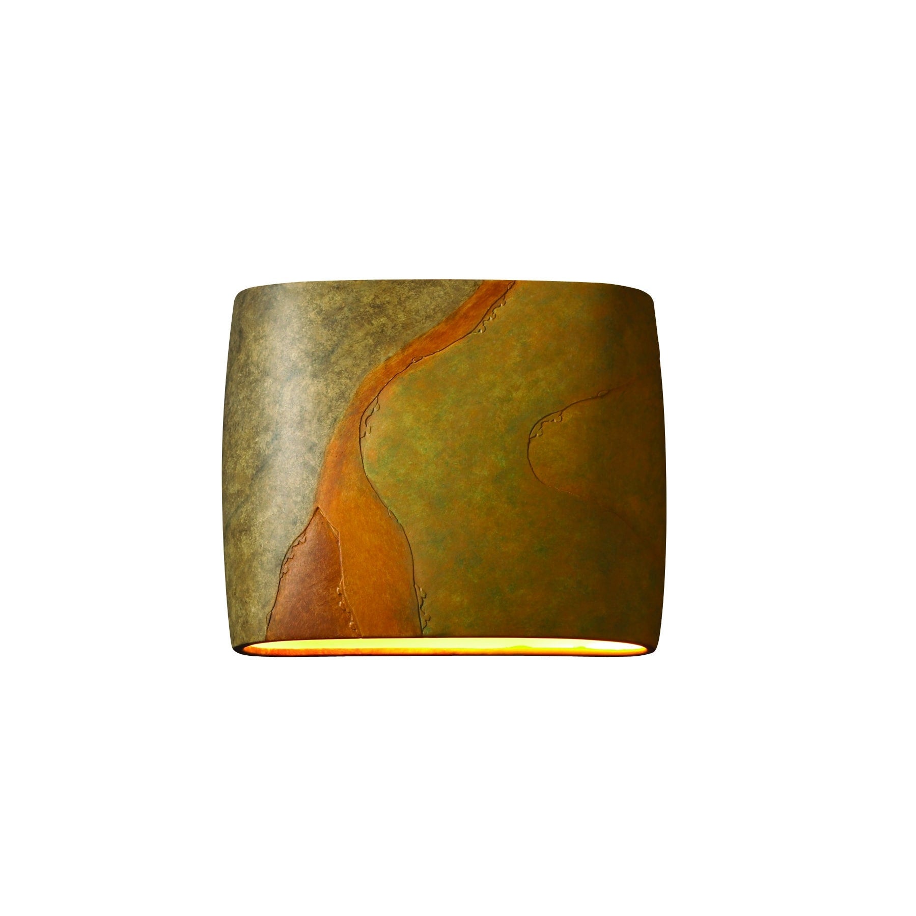 Justice Design Group Ambiance Ada Harvest Yellow Slate Wide Wall Sconce