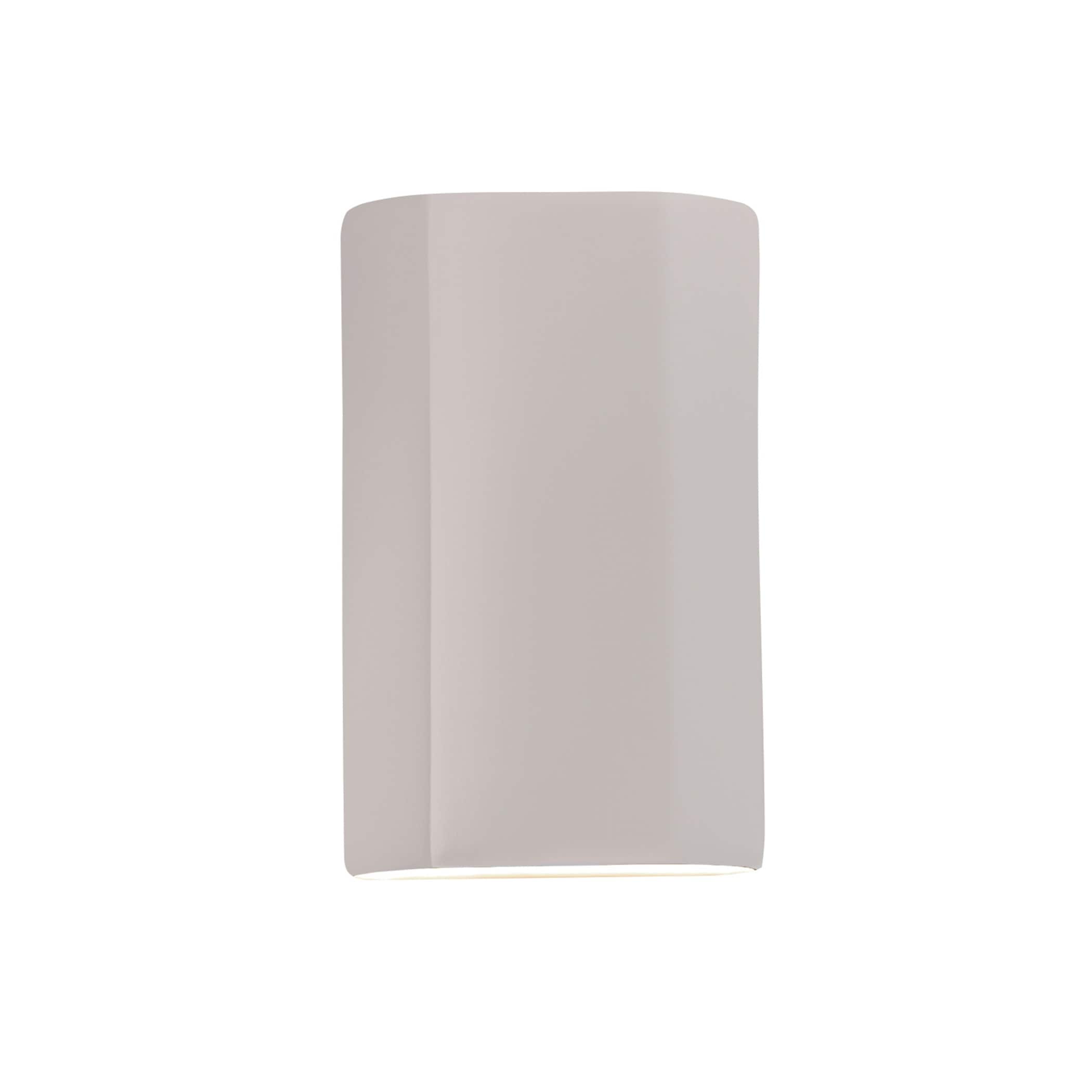 Justice Design Ambiance Ada Outdoor Ceramic Flat Cylinder Wall Sconce With Open Top Bottom