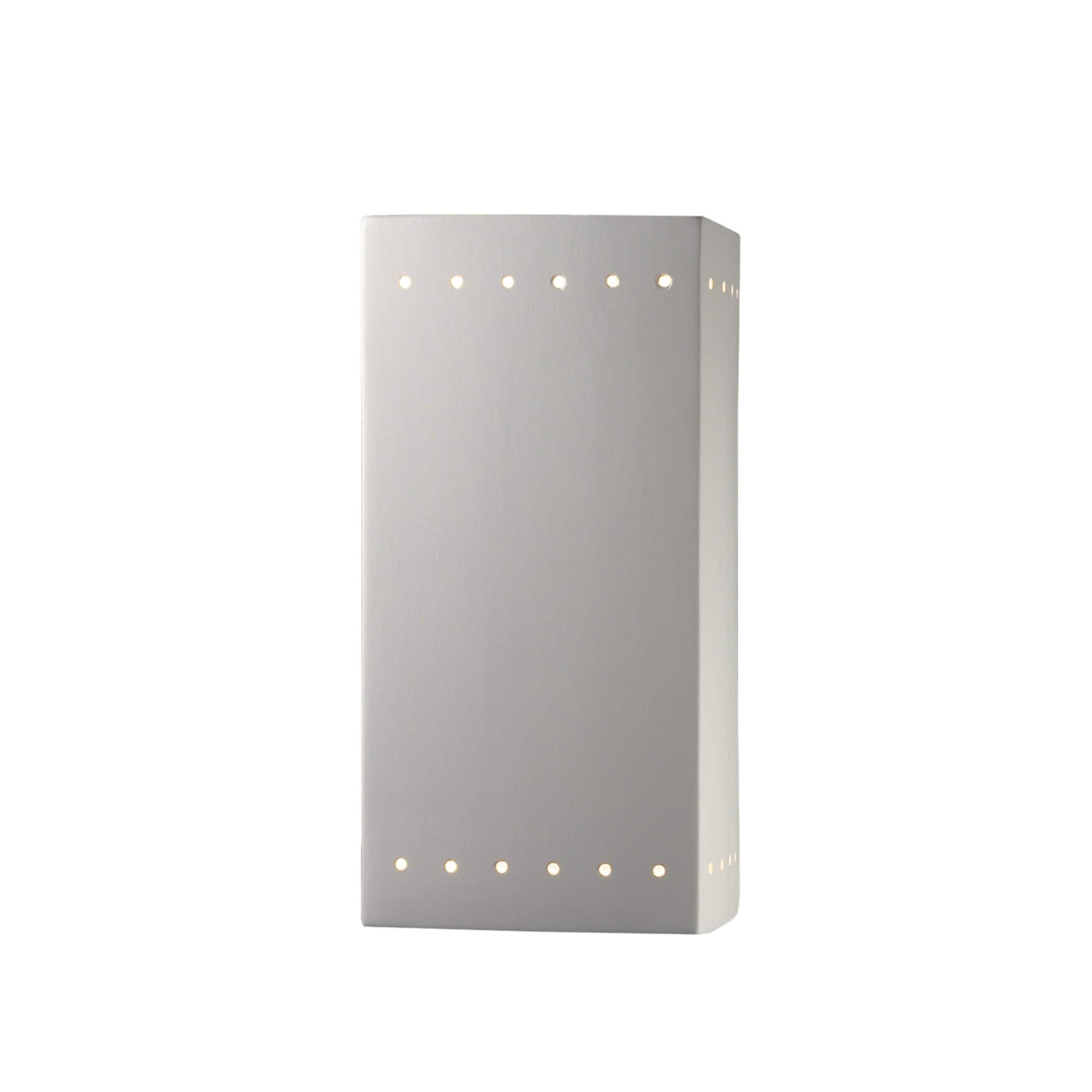 Justice Design Ambiance Ada Outdoor Large Ceramic Rectangle Wall Sconce With Open Top Bottom