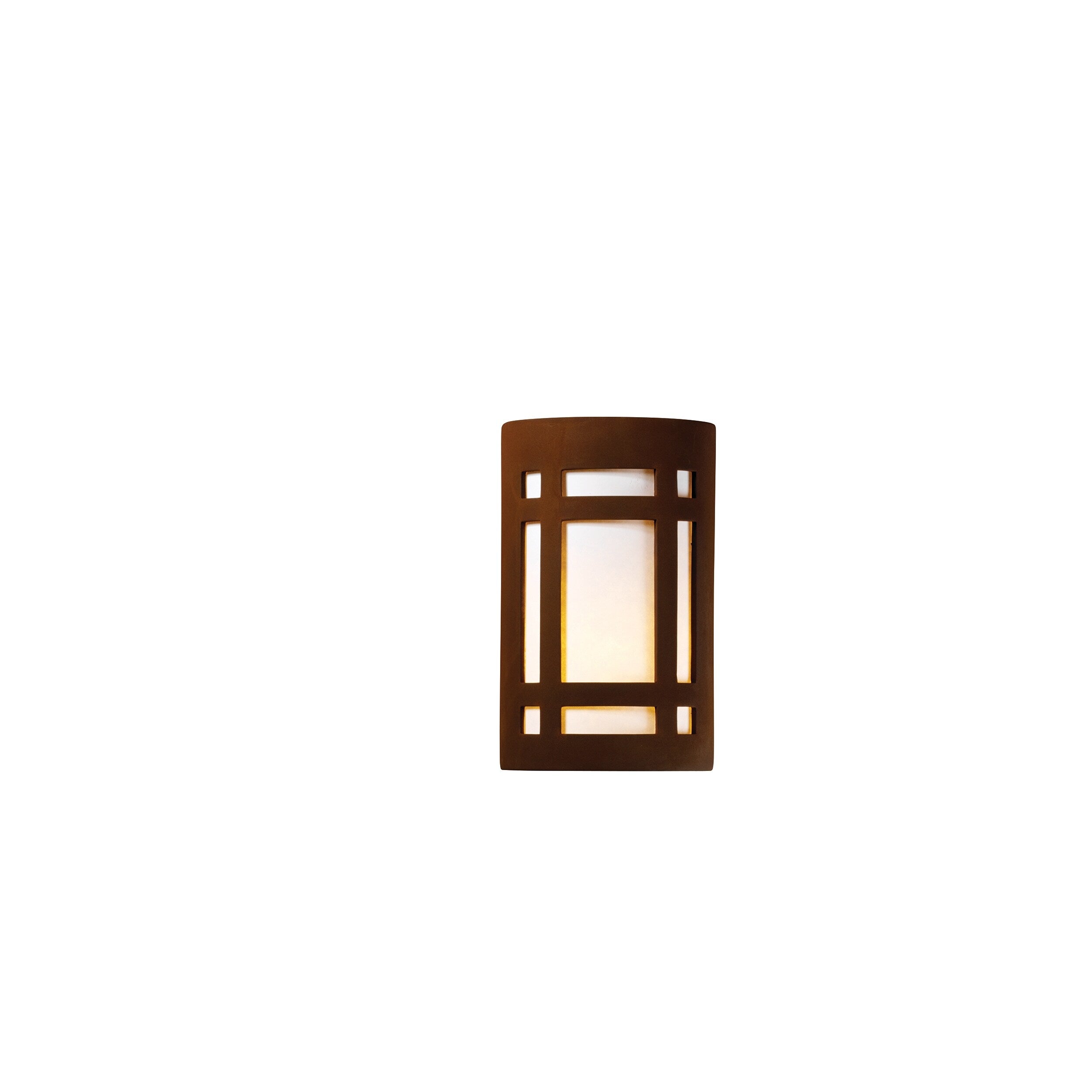 Justice Design Group Ambiance Ada Real Rust Outdoor Small Craftsman Window Wall Sconce