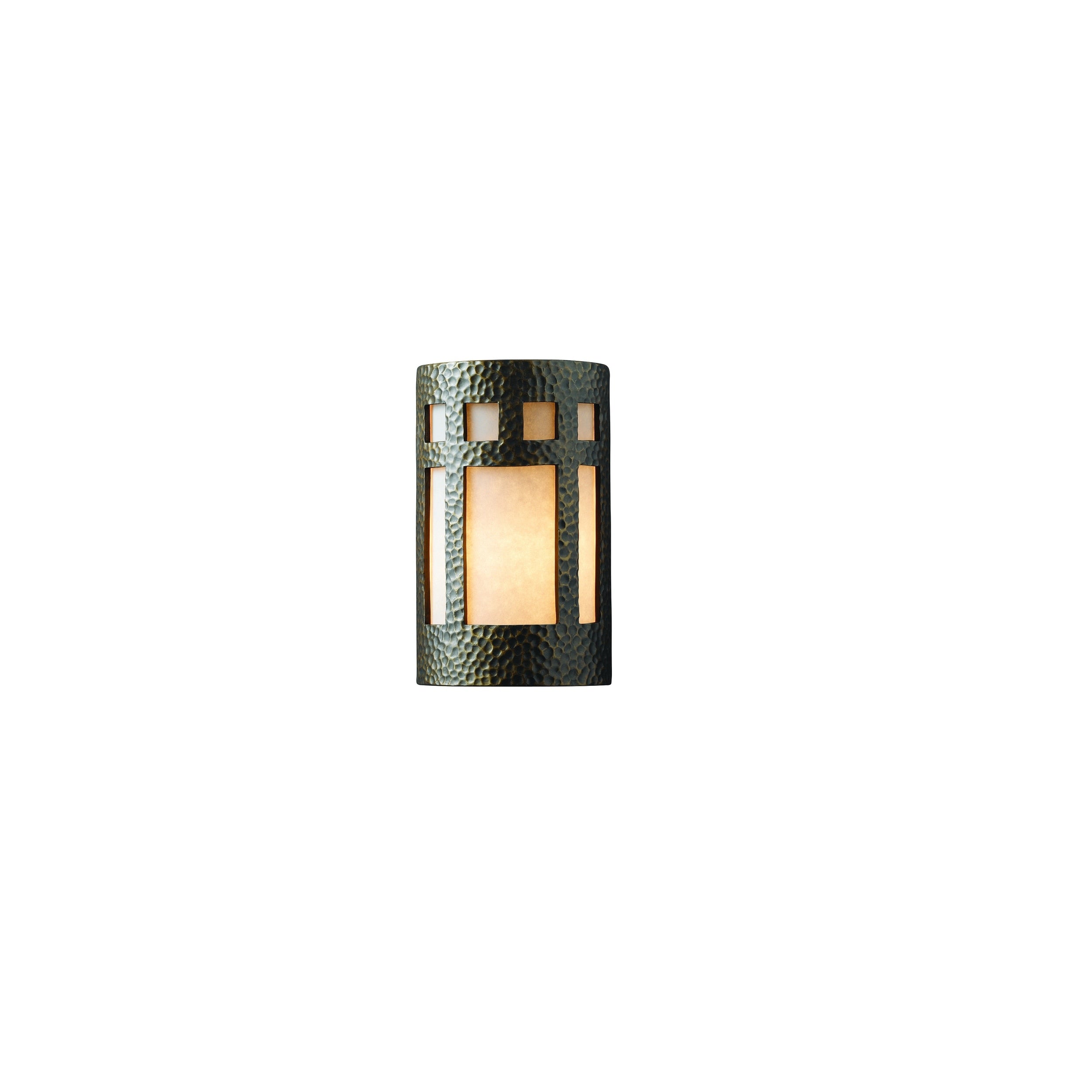 Justice Design Group Ambiance Brass Large Prairie Window Wall Sconce
