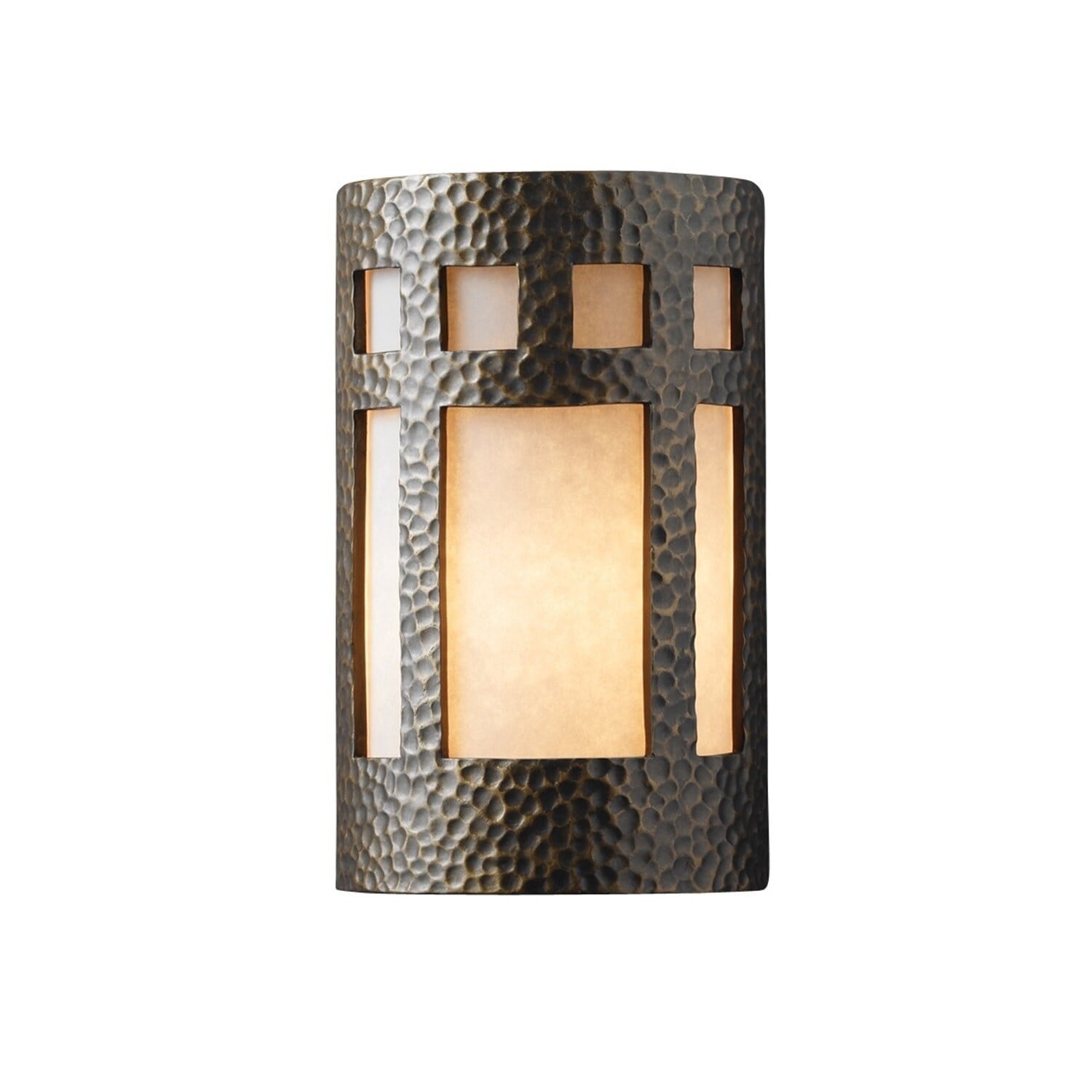 Justice Design Group Ambiance Ada Brass Outdoor Small Prairie Window Wall Sconce Gold