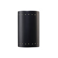Justice Design Group Ambiance Rust Patina Outdoor Small Cylinder With Perfs Wall Sconce