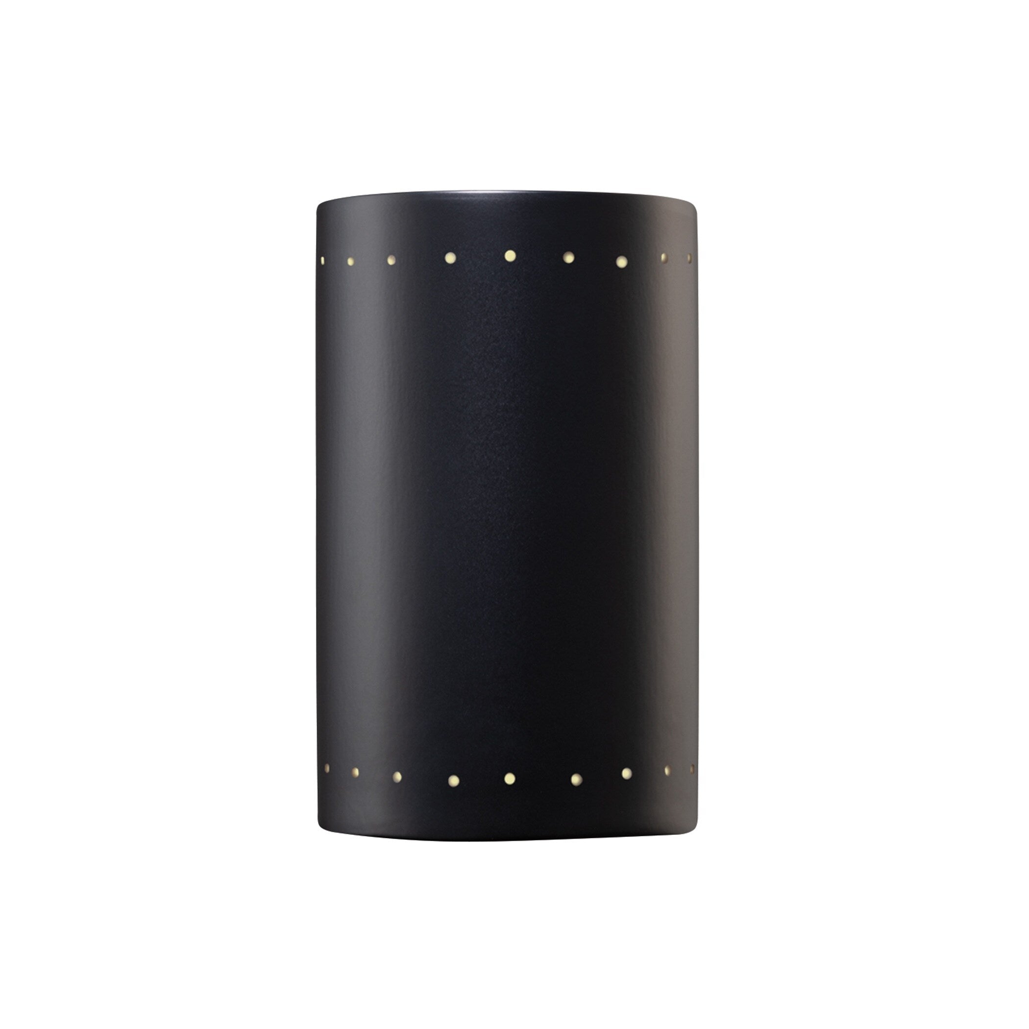 Justice Design Group Ambiance Rust Patina Outdoor Small Cylinder With Perfs Wall Sconce