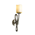 Justice Design Group Candlearia Capellini 1 Light Brushed Nickel Wall Sconce Cream Cylinder Melted Rim Shade Silver