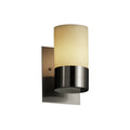 Justice Design Candlearia Dakota Brushed Nickel Wall Sconce Amber Cylinder With Flat Rim Shade Silver