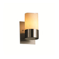 Justice Design Candlearia Dakota Brushed Nickel Wall Sconce Cream Cylinder With Melted Rim Shade Silver