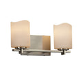 Justice Design Group Candlearia Era 2 Light Brushed Nickel Bath Bar Cream Cylinder Melted Rim Shade