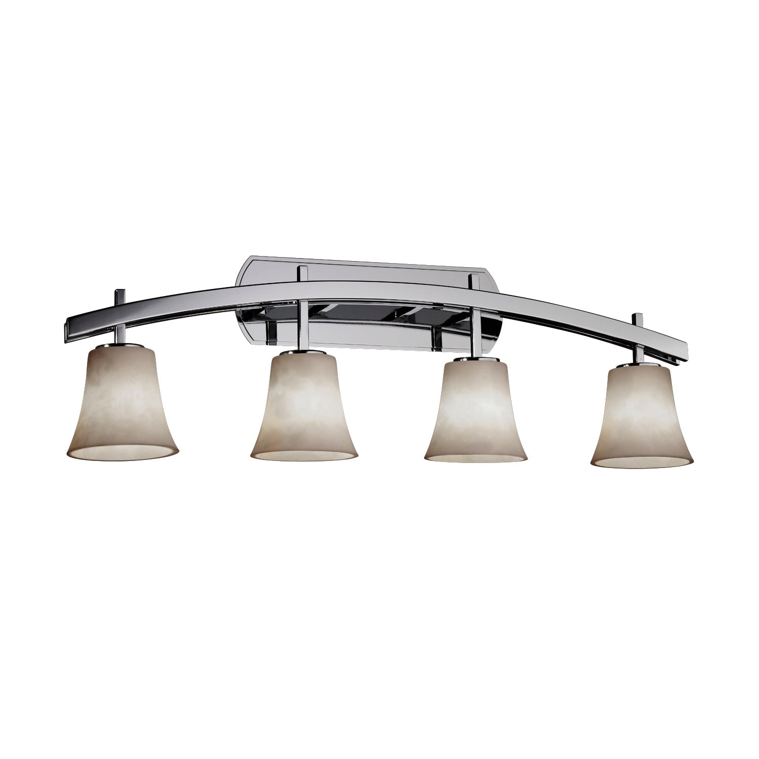 Justice Design Clouds Archway Polished Chrome 4 Light Bath Bar