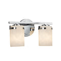 Justice Design Group Clouds Atlas 2 Light Polished Chrome Bath Bar Clouds Cylinder Flat Rim Shade