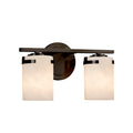 Justice Design Group Clouds Atlas 2 Light Dark Bronze Bath Bar Clouds Cylinder Flat Rim Shade