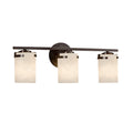 Justice Design Group Clouds Atlas 3 Light Dark Bronze Bath Bar Clouds Cylinder Flat Rim Shade