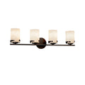 Justice Design Group Clouds Atlas 4 Light Dark Bronze Bath Bar Clouds Cylinder Flat Rim Shade