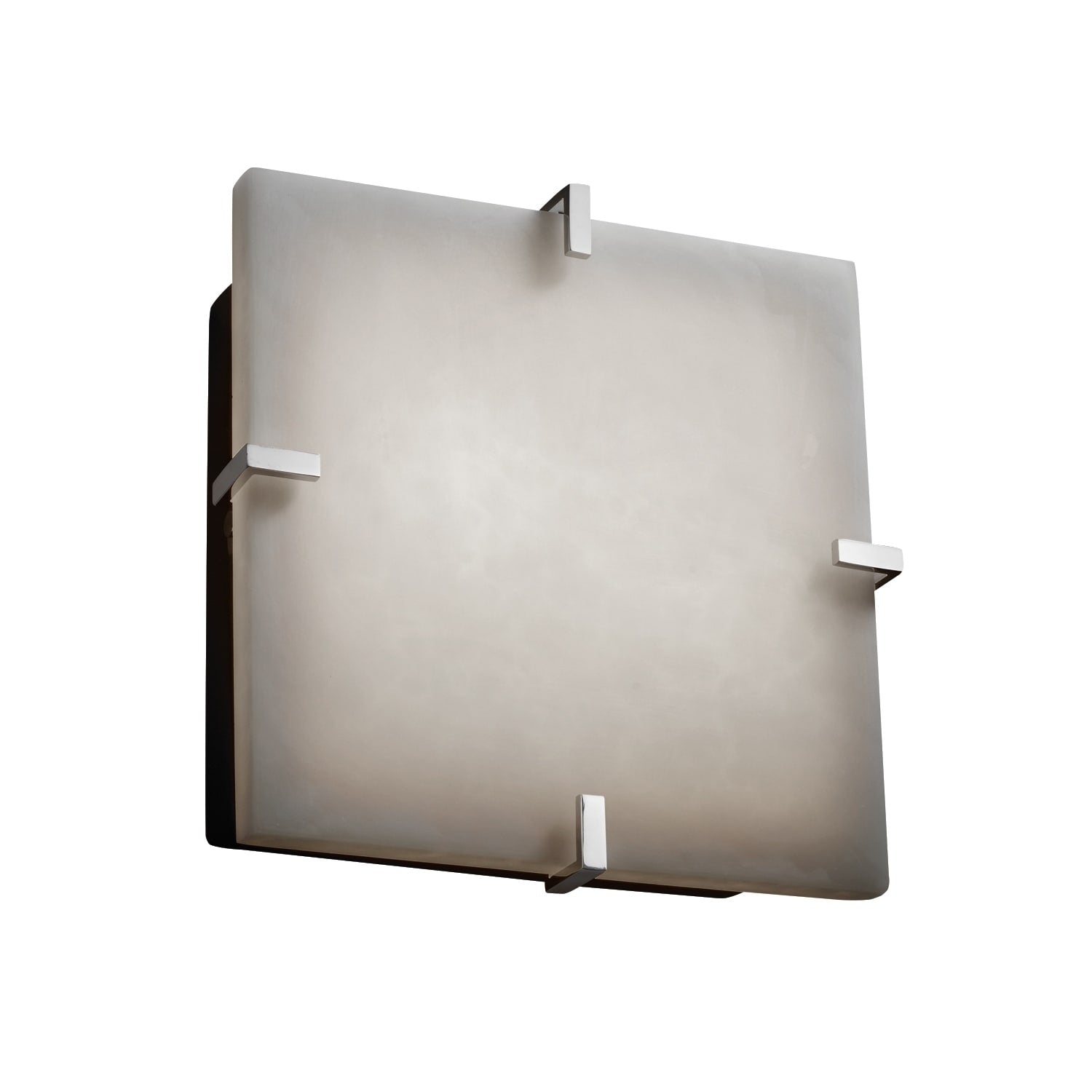 Justice Design Group Clouds Clips 2 Light Polished Chrome Flush Mount Silver