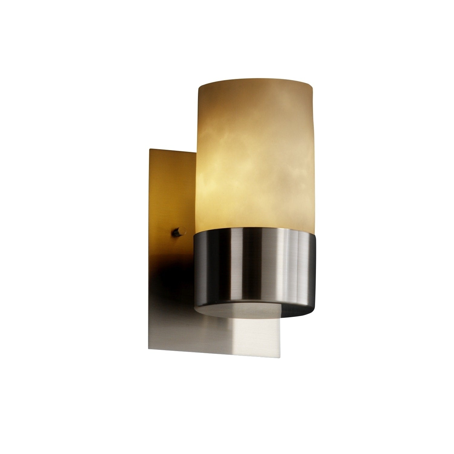 Justice Design Clouds Dakota Brushed Nickel Wall Sconce Silver