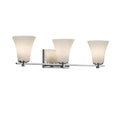 Justice Design Group Clouds Era 3 Light Polished Chrome Bath Bar Clouds Round Flared Shade