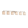 Justice Design Group Clouds Regency 6 Light Brushed Nickel Bath Bar Clouds Oval Shade