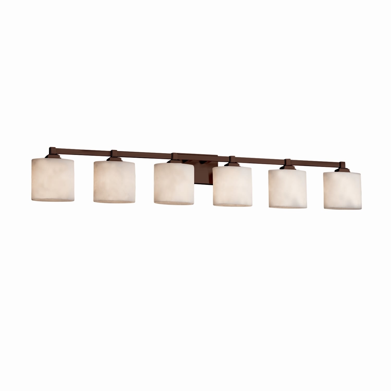 Justice Design Group Clouds Regency 6 Light Dark Bronze Bath Bar Clouds Oval Shade