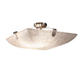 Justice Design Clouds U Clips Brushed Nickel 6 Light Semi Flush Silver