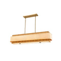 Justice Design Evolv Textile Narberth Layered Fabric And Natural Rope 3 Light Linear Pendant