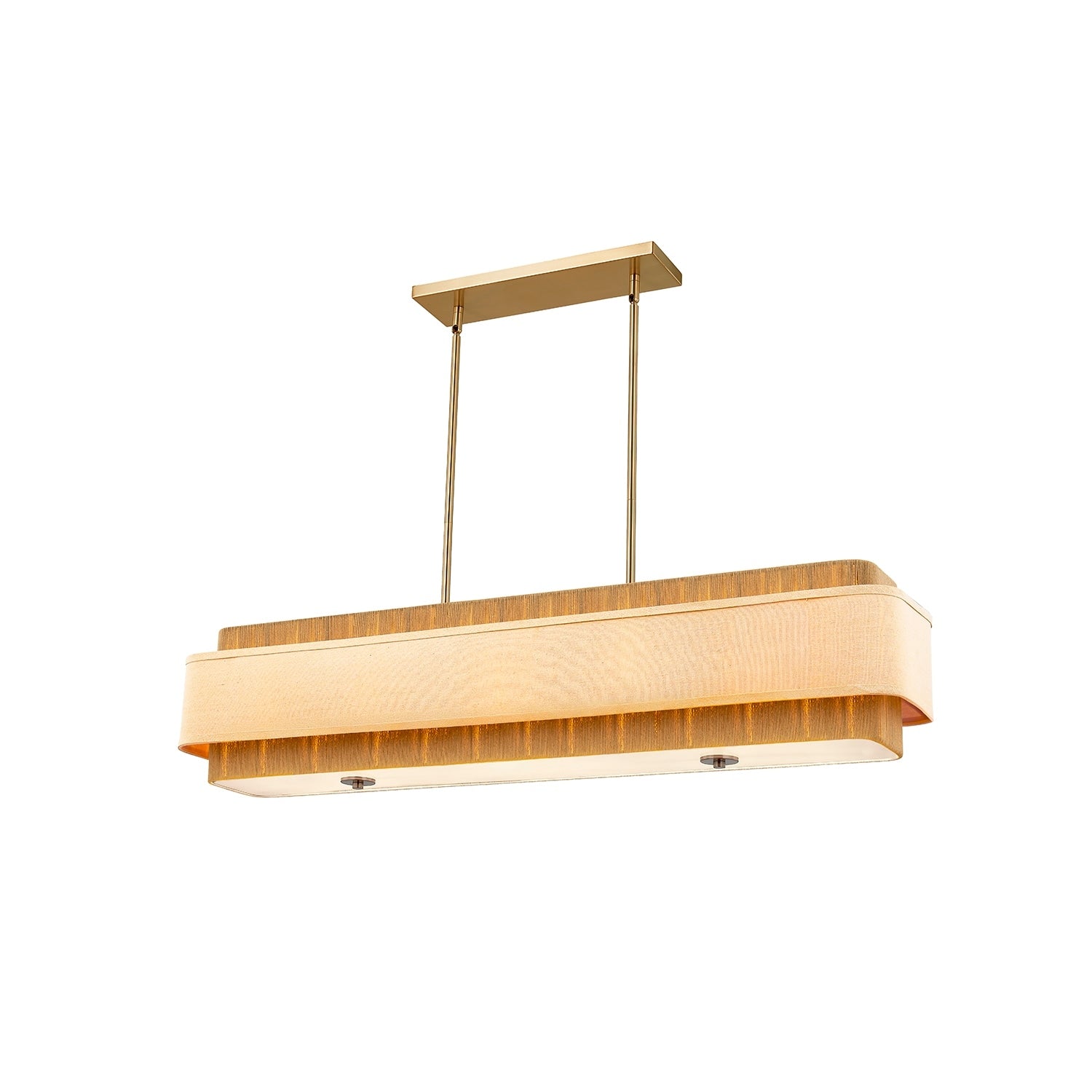 Justice Design Evolv Textile Narberth Layered Fabric And Natural Rope 3 Light Linear Pendant