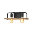 Justice Design Eco Loft 2 Light Matte Black Bath Bar With Natural Wood
