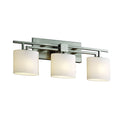 Justice Design Group Fusion Aero 3 Light Brushed Nickel Bath Bar Opal Oval Shade