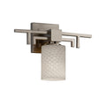 Justice Design Fusion Aero Brushed Nickel Wall Sconce Weave Cylinder With Flat Rim Shade
