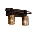 Justice Design Fusion Argyle Dark Bronze 2 Light Bath Bar Mercury Glass Cylinder With Flat Rim Shade