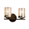 Justice Design Group Fusion Atlas 2 Light Dark Bronze Bath Bar Mercury Cylinder Flat Rim Shade